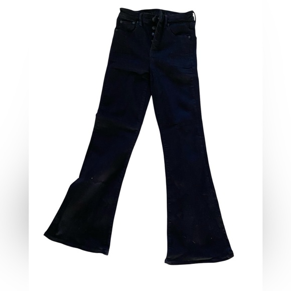 American Eagle boot cut stretch black, button up jea size 0 - Picture 1 of 4